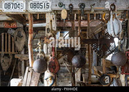 Il primo tipo di pesca Berth & Heritage Centre, vicino Twillingate, Terranova. Foto Stock