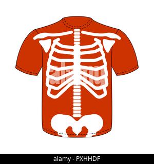 Gabbia toracica T-shirt. Anatomia dello scheletro umano vestiti. Sistema Scheletrico sezione trasversale. illustrazione vettoriale Illustrazione Vettoriale