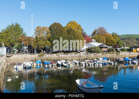 Barche ormeggiate nel porto di Dartmouth nel grazioso Devon vela città di Dartmouth Foto Stock