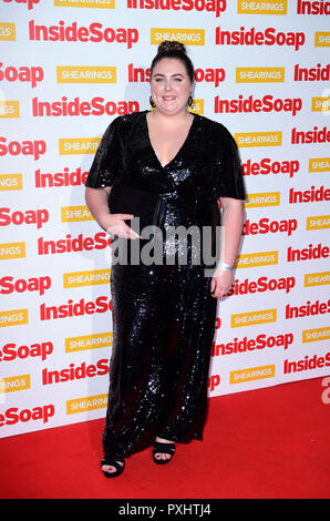 Clair Norris frequentando il sapone interno Awards 2018 tenutasi a 100 Wardour Street, Soho, Londra. Foto Stock