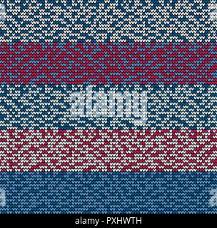 Abstract seamless knitting patterns orizzontale impostare lo sfondo Illustrazione Vettoriale