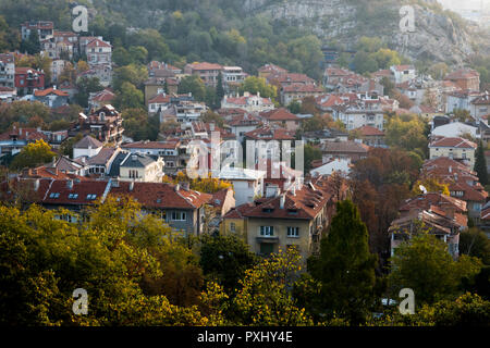 Vista autunnale della città vecchia di Plovdiv, Bulgaria Foto Stock