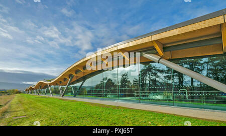 Il Macallan Distillery CRAIGELLACHIE MORAY Scozia il futuristico design dell'edificio principale Foto Stock