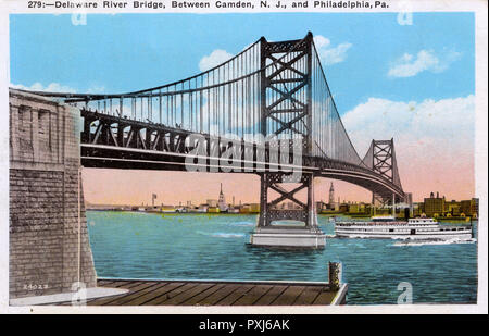 Il Delaware River Bridge, Philadelphia, Pennsylvania Foto Stock