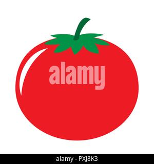 Pomodoro rosso icona. Illustrazione Vettoriale. Isolatrd su sfondo bianco Illustrazione Vettoriale