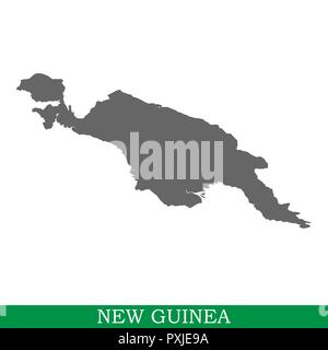 Alta qualità Mappa di Nuova Guinea è la isola di Indonesia e Papua Nuova Guinea Illustrazione Vettoriale