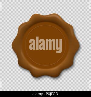 Guarnizione cera su sfondo trasparente. Vecchio realistico timbro Illustrazione Vettoriale