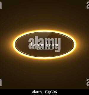 Cerchio neeon banner con incandescenza effetto luce Illustrazione Vettoriale
