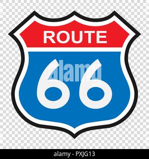 La US Route 66 segno, segno di schermo con numero di route Illustrazione Vettoriale