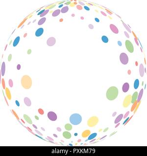 I cerchi colorati che rende una sfera abstract colore soffice coriandoli texture di sfondo vettoriale. Illustrazione Vettoriale