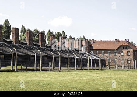 Polen Kleinpolen Konzentrationslager Auschwitz Museum Europa Mitteleuropa Rzeczpospolita Polska Wojew¢dztwo Malopolskie Oswiecim Zweiter Weltkrieg Kri Foto Stock