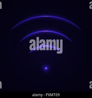 Glow neon accesso wifi. Illustrazione di vettore per il tuo design Illustrazione Vettoriale