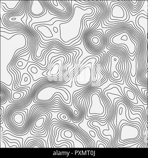 Mappa topografica di sfondo di contorno, illustrazione di vettore per il tuo design Illustrazione Vettoriale