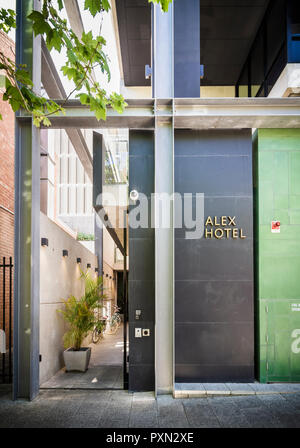 L'Hotel Alex sul bordo della vibrante zona di Northbridge, Perth, Western Australia Foto Stock