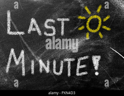 Last minute parola su chanboard Foto Stock