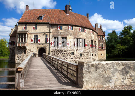 Vischering, moated castle, Renania settentrionale-Vestfalia, Germania ed Europa Foto Stock