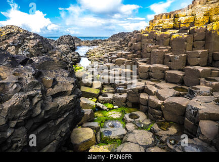 BUSHMILLS, NORTHER IRLANDA - Luglio 13, 2016 Giant's scalinata. Foto Stock