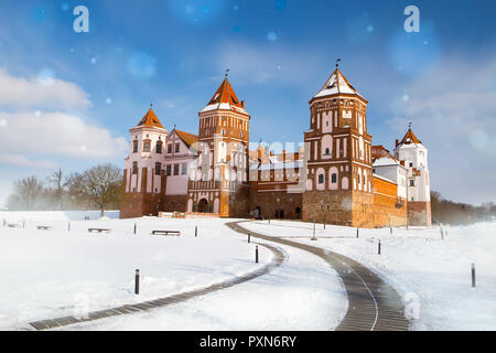 Grand View al Castello di Mir, Regione di Minsk, Bielorussia. Foto Stock