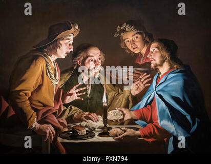 La cena in Emmaus di Matthias Stomer (c.1600-c.1652), olio su tela, c.1640-43 Foto Stock