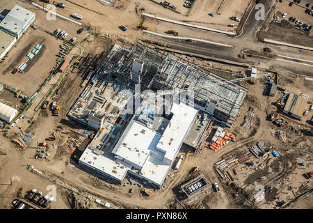 Vista aerea del servizio di polizia edificio in costruzione nel centro di Saskatoon, Saskatchewan Foto Stock