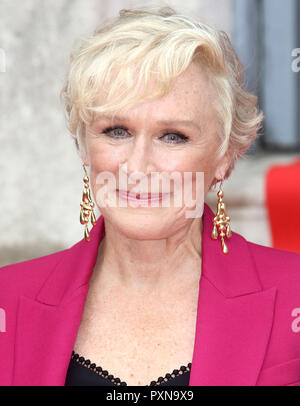 Agosto 09, 2018 - Glenn Close frequentando "la moglie' UK Premiere apre Film4 Estate schermo al Somerset House di Londra, Regno Unito Foto Stock