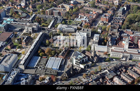 Vista aerea dell'Università di Leeds, West Yorkshire, Regno Unito Foto Stock
