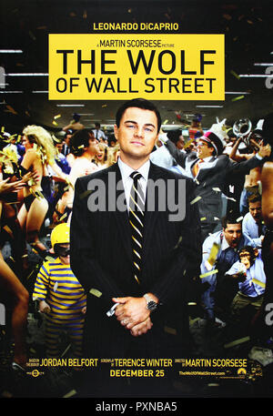 Il lupo di Wall Street - originale poster del filmato Foto Stock