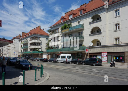 Wien, Gemeindebau des "Roten Wien - Vienna, Consiglio Tenement blocco, "rosso" di Vienna, Quellenstraße 24A, Anton Jolly 1929 Foto Stock