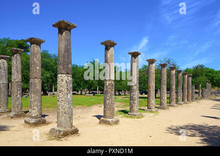 Il Palaestra a Olympia, Arcadia, del Peloponneso, della Grecia e di tutta l'Europa meridionale Foto Stock