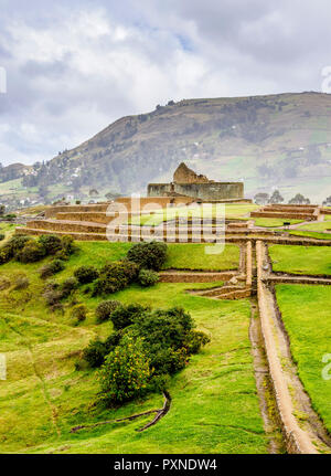 Il Tempio del Sole, Ingapirca rovine, Ingapirca, Canar Provincia, Ecuador Foto Stock