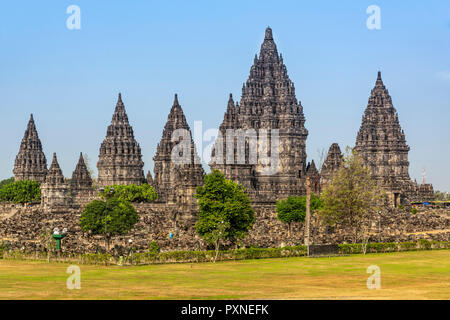 Tempio di Prambanan complessa, Yogyakarta, Java, Indonesia Foto Stock