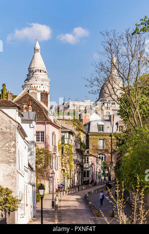 Francia, Parigi Montmartre, Place Dalida, Rue de l'Abreuvoir, vicolo Foto Stock