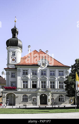 Deutschland, Bayern, Altoetting, Kapellplatz, Rathaus, erbaut 1906, Architekt Prof, Rudolf Esterer, Baustil Neubarock, Rathausturm Foto Stock