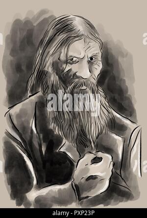 Ritratto di Rasputin Foto Stock