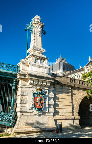 Dettagli dell'Università ponte che attraversa il fiume Rodano a Lione, Francia Foto Stock