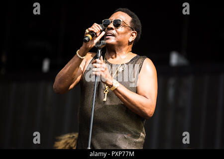 Charlie Wilson effettuando in corrispondenza di Barclaycards British Summertime in Hyde Park il 14 Luglio 2018 Foto Stock