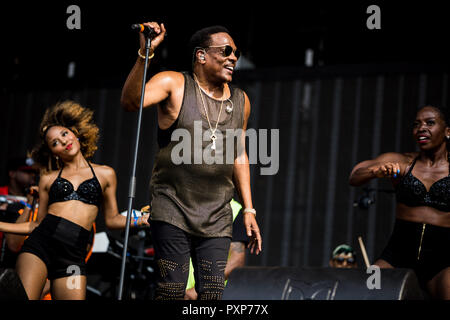 Charlie Wilson effettuando in corrispondenza di Barclaycards British Summertime in Hyde Park il 14 Luglio 2018 Foto Stock