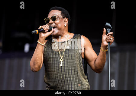 Charlie Wilson effettuando in corrispondenza di Barclaycards British Summertime in Hyde Park il 14 Luglio 2018 Foto Stock