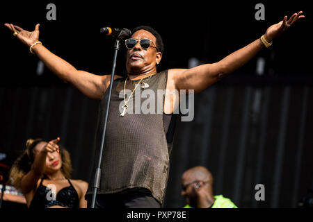 Charlie Wilson effettuando in corrispondenza di Barclaycards British Summertime in Hyde Park il 14 Luglio 2018 Foto Stock