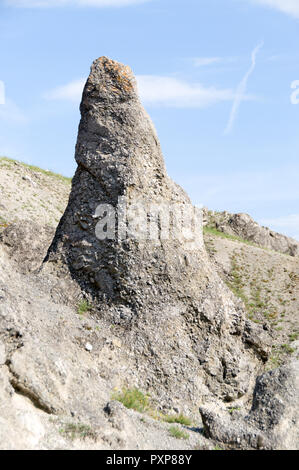 Fenomeno naturale di funghi in pietra situato vicino alla strada tra in Bulgaria Foto Stock