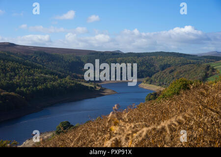 Serbatoio Ladybower, Bamford,Peak District,Derbyshire,Inghilterra England Regno Unito. Foto Stock