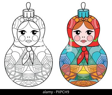 Le decorazioni di Natale zentangle stile con linee pulite per t-shirt design, tattoo e altre decorazioni. Decorazioni per la colorazione e dipinte specime Illustrazione Vettoriale