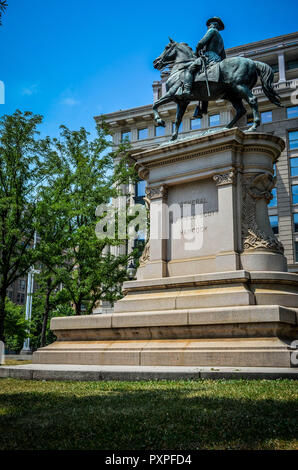 5 Luglio 2017 - Washington, DC: maggiore generale Winfield Scott Hancock statua su una soleggiata giornata estiva Foto Stock