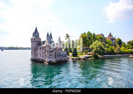 Boldt storico castello nel 1000 isole regione dello Stato di New York sul cuore isola nel fiume San Lorenzo. Foto Stock