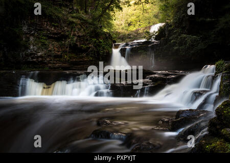 Cascate del prato bianco, Ystradfellte, South Wales, Agosto 2018 Foto Stock