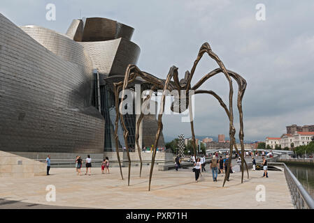 Vista del Museo Guggenheim di Bilbao Biscay, Paesi Baschi, Spagna. Foto Stock