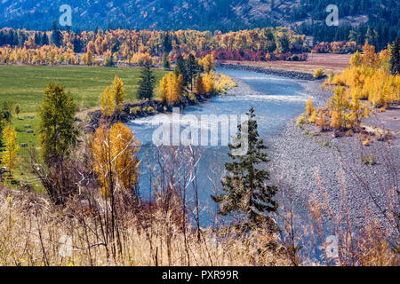 Similkameen Fiume, Vicino Keremeos, British Columbia, Canada Foto Stock