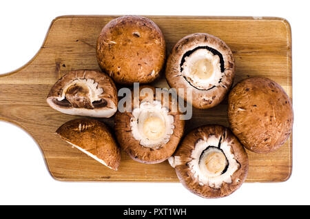 Portobello sul bordo di taglio. Foto Studio Foto Stock