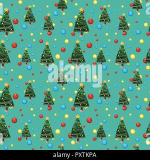 Seamless modello di sfondo con albero di natale illustrazione Illustrazione Vettoriale