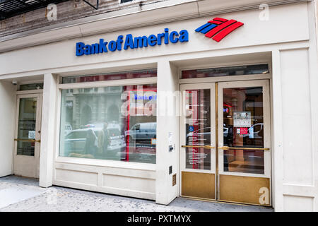 Bank of America filiale di banca nel quartiere di SoHo di New York City. Foto Stock